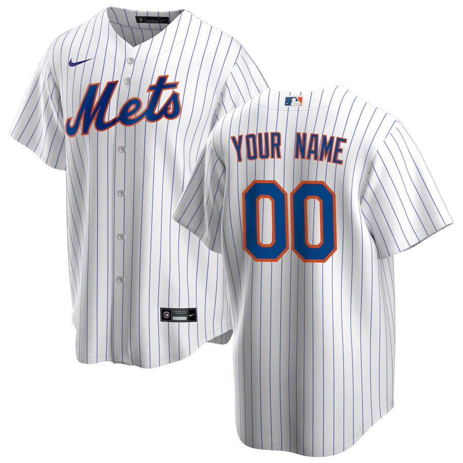 Cheap Youth New York Mets Nike White Home Replica Custom MLB Jerseys